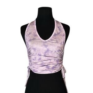 Asos purple tie dye halter crop top size 8